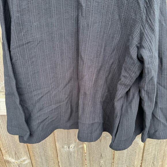 Eileen Fisher Cardigan Top Blazer Long Sleeves Waffle Knit  Black XL Capstone - Picture 6 of 7